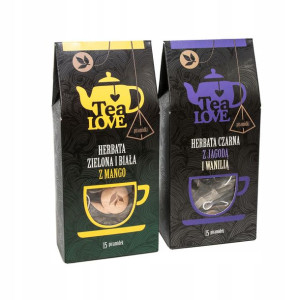 Zestaw herbat zielona+czarna TEA LOVE 30 piramidek