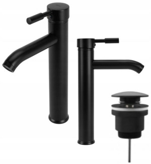 Zestaw Kran + Korek Klik Klak Bateria Graf Black
