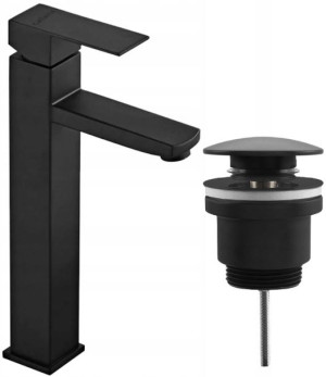 Zestaw Kran + Korek Klik Klak Bateria Siena Black