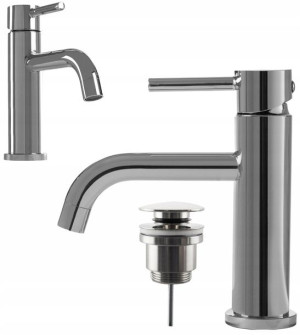 Zestaw Kran Bateria Nexos 16,5cm + Korek Klik Klak