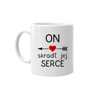 ON skradł jej serce - kubek z nadrukiem dla ukochanego