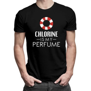 Chlorine is my perfume - męska koszulka z nadrukiem z motywem basenu