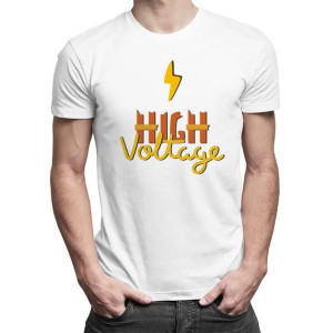 High voltage - męska koszulka z nadrukiem dla elektryka