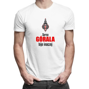 Serce górala bije inaczej - męska koszulka z nadrukiem dla górala