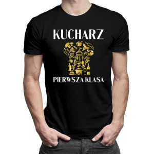 Kucharz pierwsza klasa - męska koszulka z nadrukiem dla kucharza