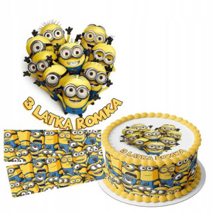 Zestaw Opłatek 17cm + Obwoluty - Minionki + Gratis