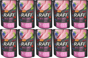 Rafi z indykiem, borówką i żurawiną dla psa 10x300g