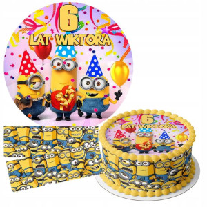 Zestaw Opłatek 16cm + Obwoluty - Minionki + Gratis