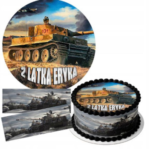 Zestaw Opłatek 16cm + Obwoluty - Czołgi Tank +g