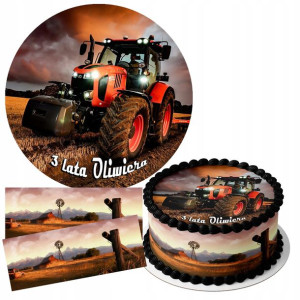Zestaw Opłatek 16cm + Obwoluty - Traktor Farma +