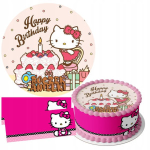 Zestaw Opłatek 20cm + Obwoluty - Hello Kitty + Grs