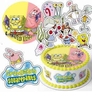 Zestaw Opłatek 29cm + Postacie - Spongebob + Grati