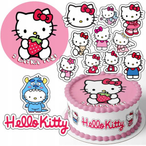 Zestaw Opłatek 19cm + Postacie - Hello Kitty +g