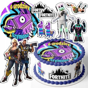 Zestaw Opłatek 18cm + Postacie - Fortnite +gratis!