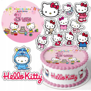 Zestaw Opłatek 15cm + Postacie - Hello Kitty +g