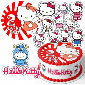 Zestaw Opłatek 15cm + Postacie - Hello Kitty +g