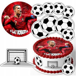Zestaw Opłatek 15cm + Postacie - Ronaldo Piłka +