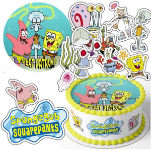 Zestaw Opłatek 20cm + Postacie - Spongebob + Grati