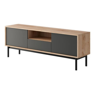 Szafka RTV BASIC BRTV154 Grafit mat + Jackson Hickory
