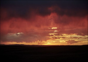 A beautiful sunset in rural Goshen County, Wyoming
