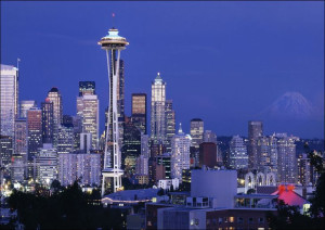 A Dusk View of the Seattle Skyline., Carol Highsmi