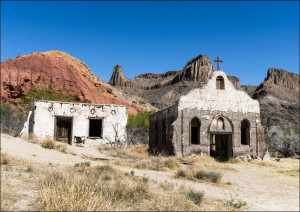 Abandoned western movie set in Big Bend Ranch Stat