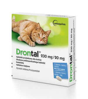 VETOQUINOL Drontal - preparat przeciwpasożytniczy dla kotów (2tabl.)