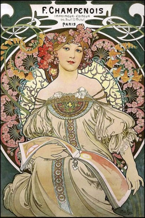 Alfons Mucha F. Champenois 1897 - plakat 61x91,5 c
