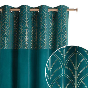 Zasłona Welurowa Bliss 140x260 Przelotki Turkus