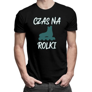 Czas na rolki - męska koszulka z nadrukiem motyw ROLKI