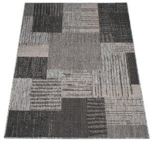 Dywan tkany na płasko antypoślizgowy patchwork szary 60x100