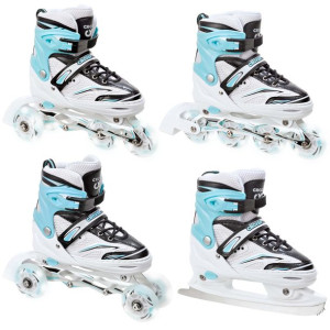 Rolki Łyżwy 4w1 Croxer Novum White/Mint 39-42 LED