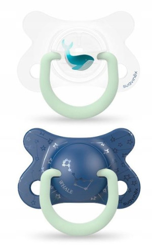 Suavinex 2 Smoczki Night&Day -2-4M Wieloryb Bl