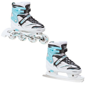 Rolki Łyżwy 2w1 Croxer Novum White/Mint 35-38 LED