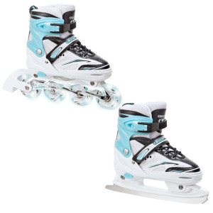 Rolki Łyżwy 2w1 Croxer Novum White/Mint 31-34 LED
