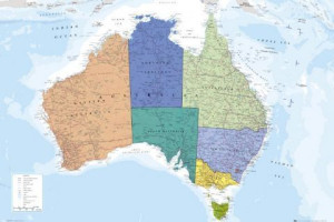 Australia Mapa - plakat 91,5x61 cm