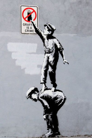Banksy Graffiti is a crime - plakat 61x91,5 cm