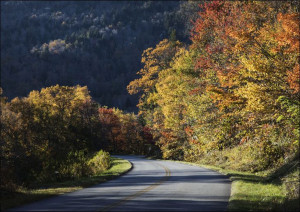 Bend in the roadway along the southern reaches of