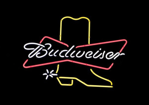 Budveiser beer neon sign in the Stockyards Distric