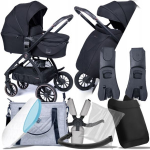 Wózek 2w1 Zokky Nuvo Black I Adaptery Cybex Mc