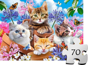 Puzzle CASTORLAND dla dzieci 70 el - Kotki w kwiatach