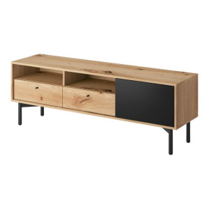 Szafka RTV na nóżkach FLOW FRTV151 Dąb artisan / czarny perlisty