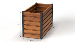 Metalowa skrzynia do ogrodu na kwiaty, warzywa ZIELNIK rabata 60x50x100