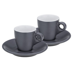 Filiżanki do espresso ze spodkami Kela Mattia, 2 szt., ceramika, 0,05 l, śr
