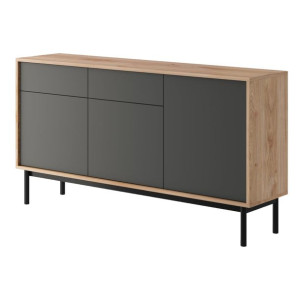 Komoda nowoczesna BASIC BK154 Grafit mat + Jackson Hickory
