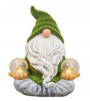 Krasnal Ogrodowy Figurka Ozdobna Lampka Led