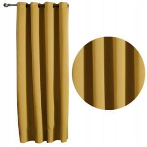 GRUBA ZASŁONA BLACKOUT 175x245 ZASŁONY musztardowy