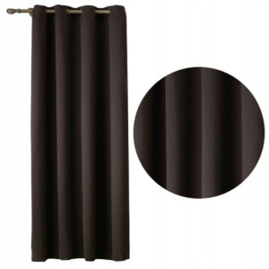 Gruba Zasłona Blackout 175x245 Zasłony Brązowy