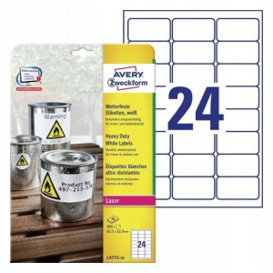 AVERY etykiety heavy duty 63,5 X 33,9 MM L4773-20