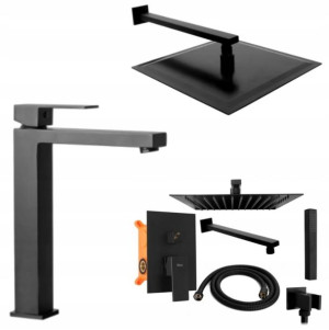 Zestaw Natryskowy Fenix Black Rea + Bateria Kran